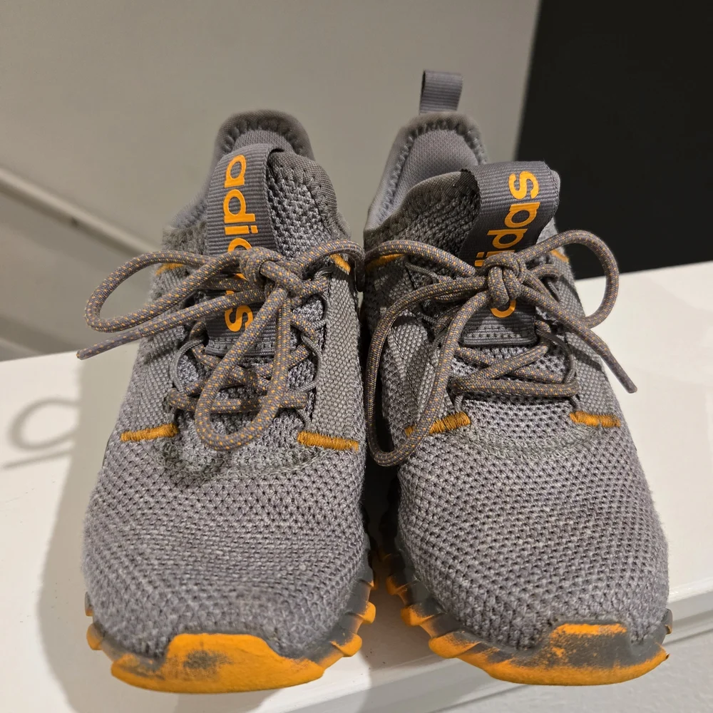 Adidas Kids Gray and Orange Sneakers little Kids Size 13 - Picture 2 of 6